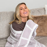 Sirius Blanket - Tan / White Reversible Stripes