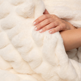 Faux Fur Rippled Throw Blanket