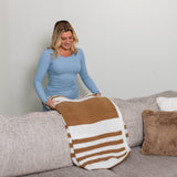 Sirius Blanket - Tan / White Reversible Stripes