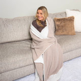 Sirius Blanket - Tan / White Reversible Stripes