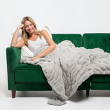 Faux Fur Rippled Throw Blanket